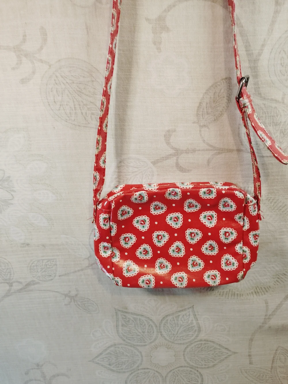 Cath Kidston Red Heart & Rose Print Kids Crossbody Bag
